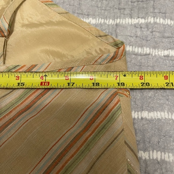 y2k Linen Beaded Chevron Spaghetti Strap 70s Style Festival Tank Cami Sz XL NWT - Picture 4 of 7